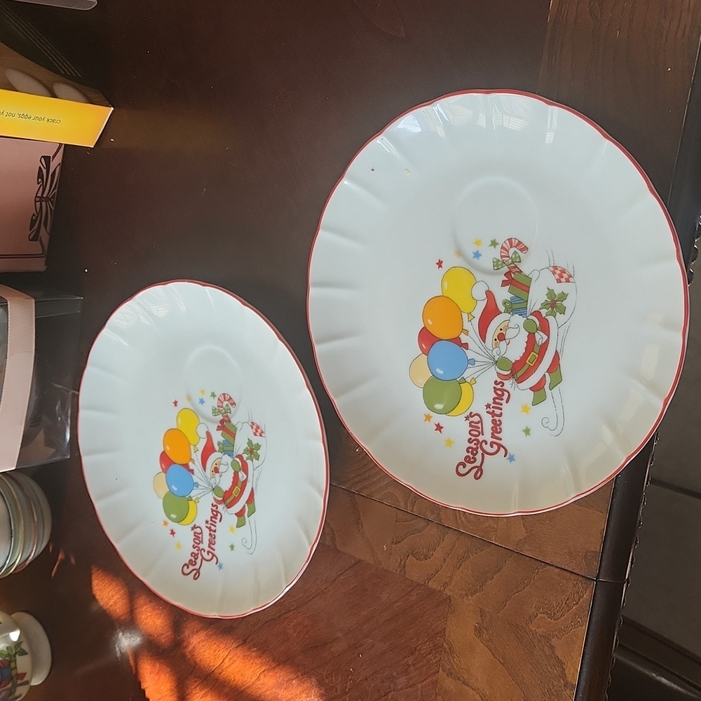 Ebeling & Reuss j6004 Santa Clause Seasons Greetings plates(2 plates)